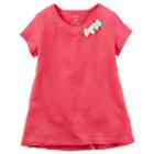 Girls 4-6x Carter's Short Sleeve Bow Embellished Tee, Girl's, Size: 6x, Red