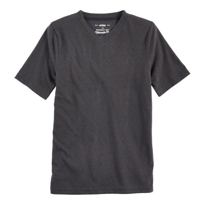 Boys 8-20 Urban Pipeline&reg; Ultimate Stripe V-neck Tee, Size: Medium, Med Grey