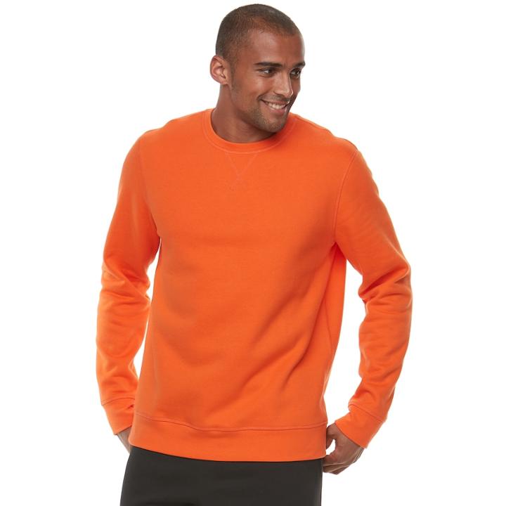 Men's Tek Gear&reg; Ultra Soft Fleece Top, Size: Medium, Med Orange