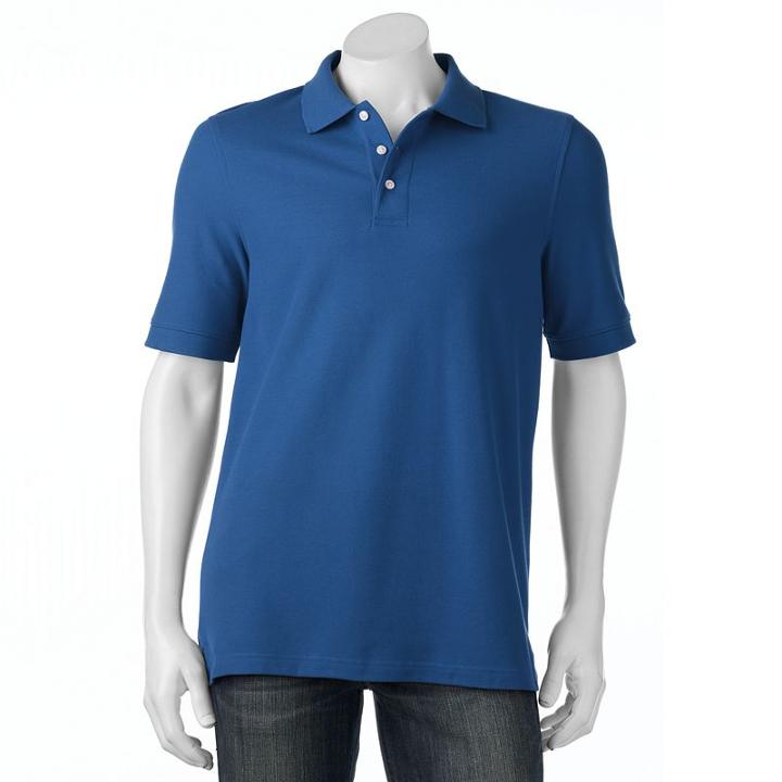 Men's Croft & Barrow&reg; True Comfort Classic-fit Pique Performance Polo, Size: Medium, Blue