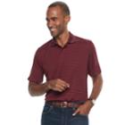 Men's Croft & Barrow&reg; Cool & Dry Classic-fit Striped Performance Polo, Size: Medium, Red
