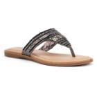 Sonoma Goods For Life&trade; Women's Beaded Thong Sandals, Size: Medium (10), Black