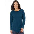 Women's Apt. 9&reg; Mitered Crewneck Sweater, Size: Medium, Med Green
