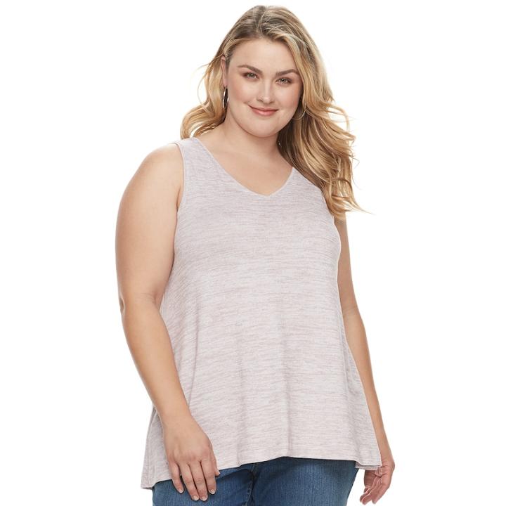 Plus Size Sonoma Goods For Life&trade; V-neck Tank, Women's, Size: 4xl, Lt Purple