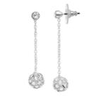 Dana Buchman Crystal Ball & Chain Linear Drop Earrings, Women's, Silver