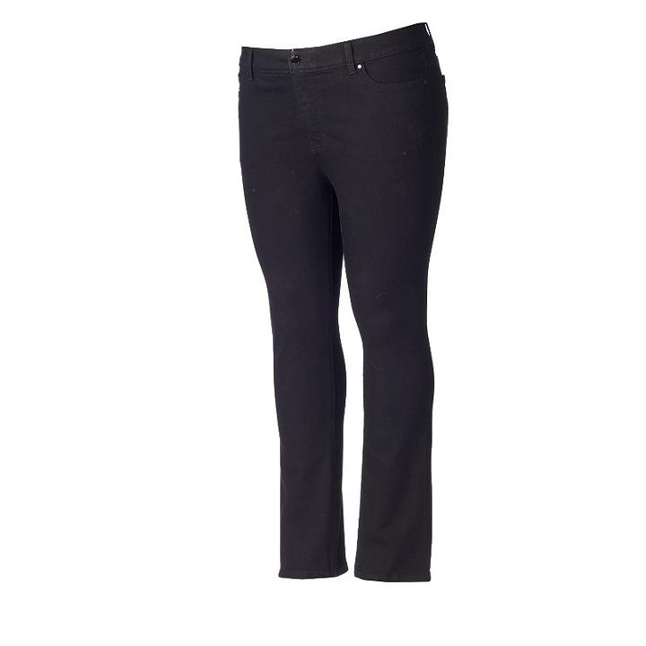 Plus Size Jennifer Lopez Slim Flare Jeans, Women's, Size: 20 W, Black