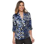 Women's Dana Buchman Roll-tab Camp Shirt, Size: Xs, Med Blue