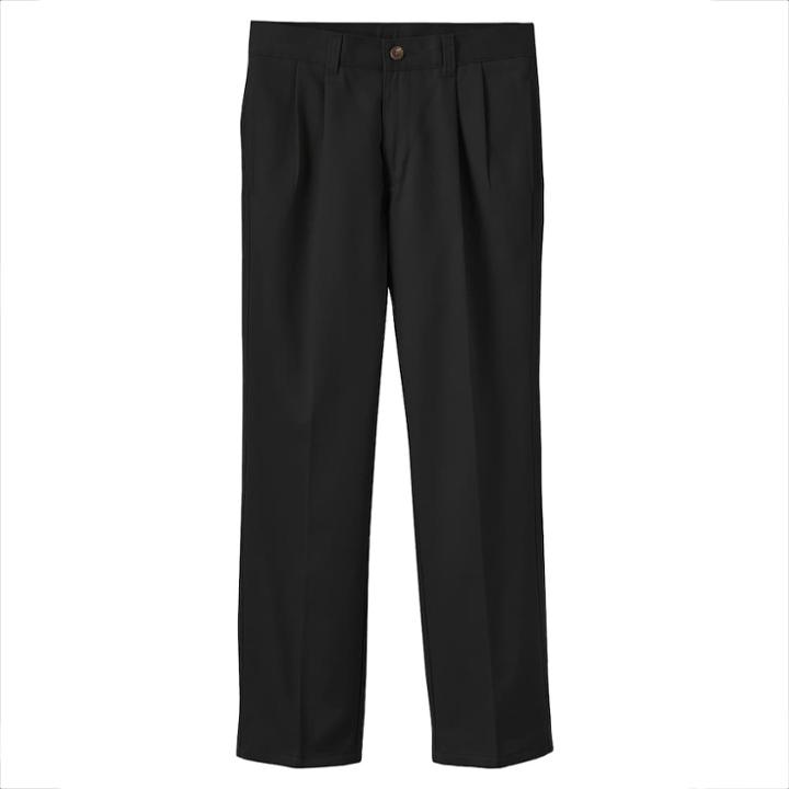 Husky Boys 8-20 Chaps School Uniform Pleated Twill Pants, Size: 8 Husky, Black