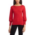 Women's Chaps Button-shoulder Sweater, Size: Small, Red