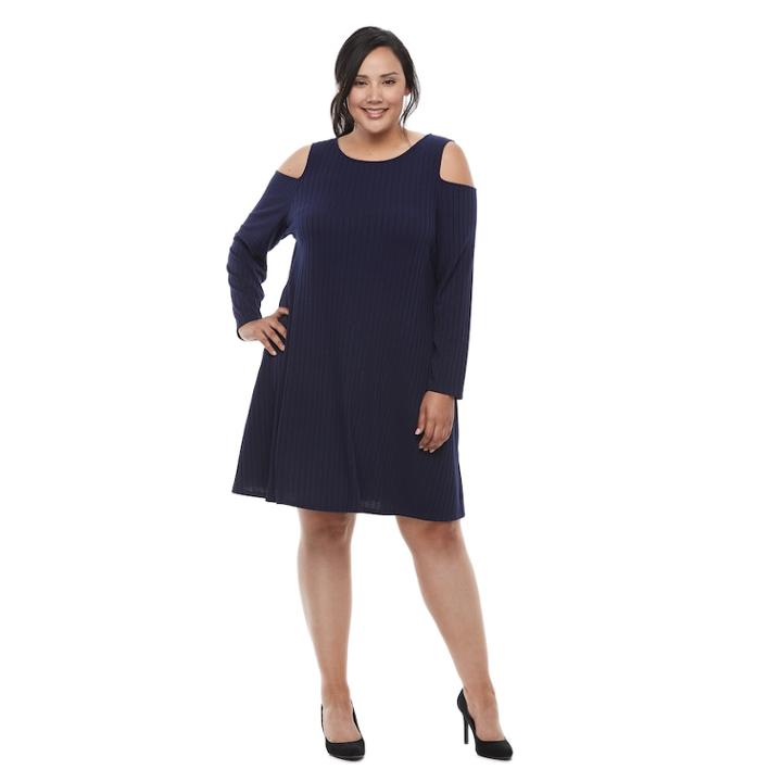 Plus Size Apt. 9&reg; Cold Shoulder Dress, Women's, Size: 1xl, Dark Blue