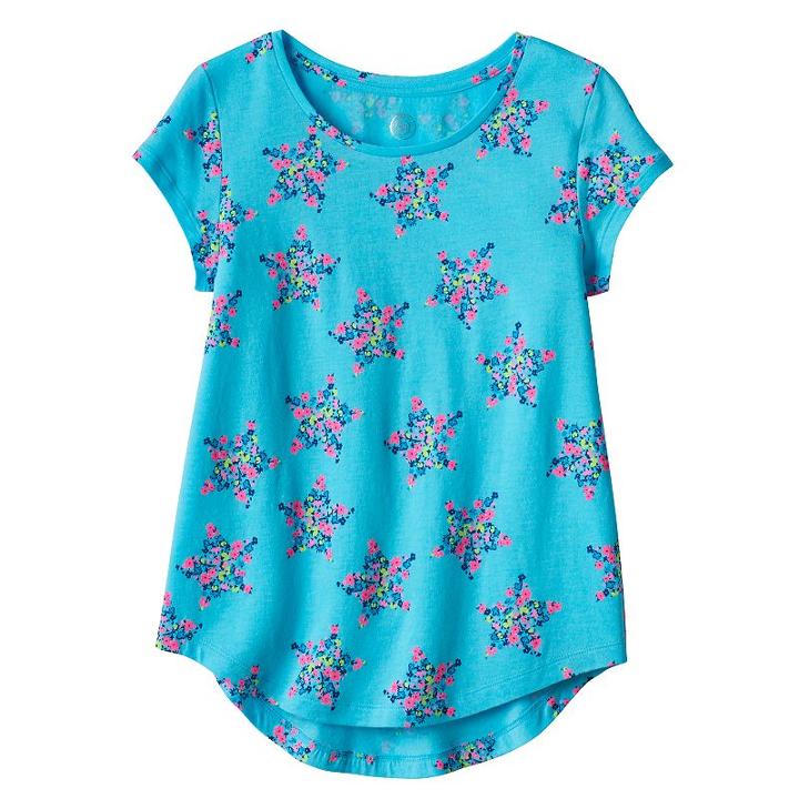 Girls 7-16 & Plus Size So&reg; Short Sleeve Curve Hem Tee, Size: 10, Turquoise/blue (turq/aqua)