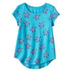 Girls 7-16 & Plus Size So&reg; Short Sleeve Curve Hem Tee, Size: 10, Turquoise/blue (turq/aqua)