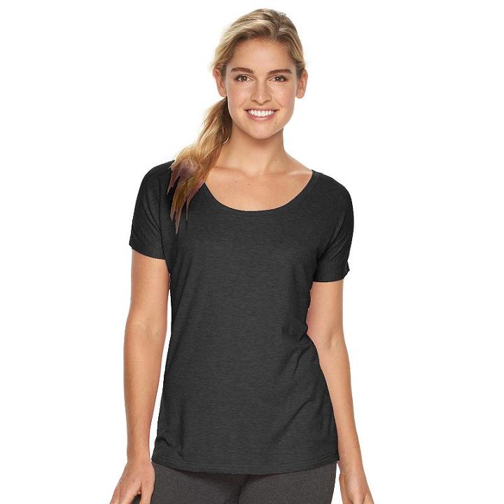 Women's Tek Gear&reg; Dry Tek Cross Back Tee, Size: Small, Black