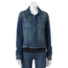 Juniors' Mudd&reg; Frayed Hem Jean Jacket, Girl's, Size: Xl, Dark Blue