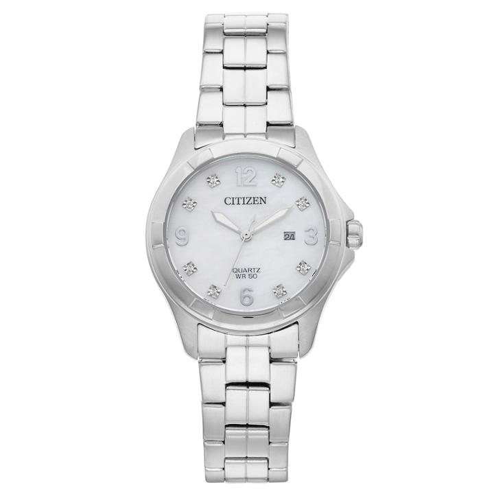Citizen Women's Crystal Stainless Steel Watch - Eu6080-58d, Size: Medium, Grey