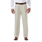 Men's Haggar&reg; Cool 18&reg; Pro Classic-fit Wrinkle-free Pleated Expandable Waist Pants, Size: 40x30, Lt Beige