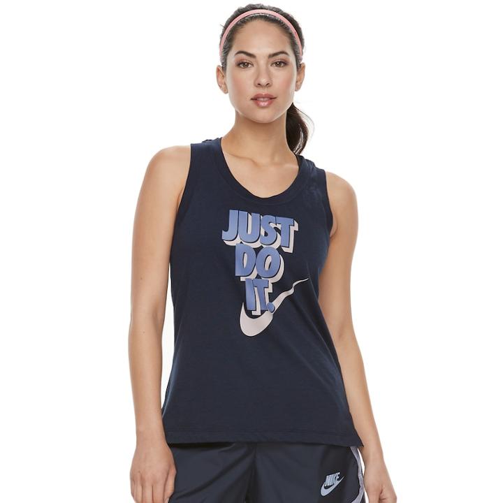 Women's Nike Sportswear Just Do It Graphic Tank, Size: Xl, Light Blue