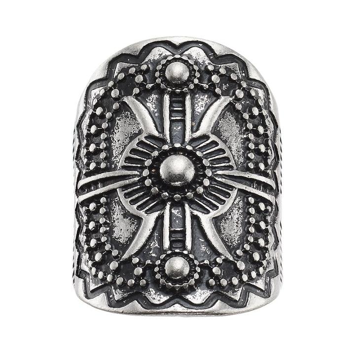 Mudd&reg; Antiqued Medallion Ring, Women's, Size: 7, Silver