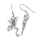 Sterling Silver Abalone Frog Drop Earrings, Women's, Multicolor