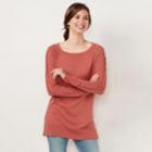Women's Lc Lauren Conrad Lace-up Sleeve Tunic Sweater, Size: Xs, Med Pink