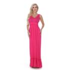 Women's White Mark Medine Shirred Maxi Dress, Size: Small, Brt Pink