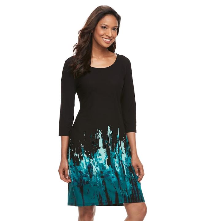 Women's Dana Buchman Scoopneck Shift Dress, Size: Xs, Turquoise/blue (turq/aqua)