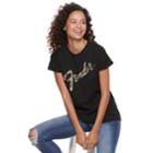 Juniors' Fender Logo Tee, Teens, Size: Large, Grey (charcoal)