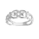 Sterling Silver Heart Scroll Ring, Women's, Size: 6, Grey