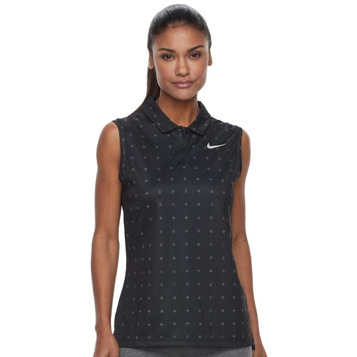Women's Nike Dry Sleeveless Golf Polo, Size: Large, Grey (charcoal)