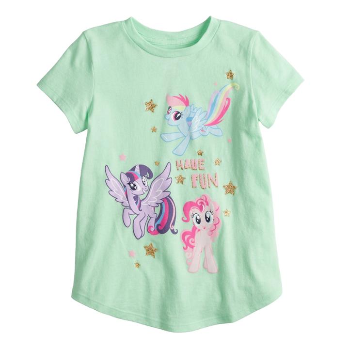 Girls 4-10 Jumping Beans&reg; My Little Pony Rainbow Dash, Twilight Sparkle & Pinkie Pie Graphic Tee, Size: 7, Lt Green