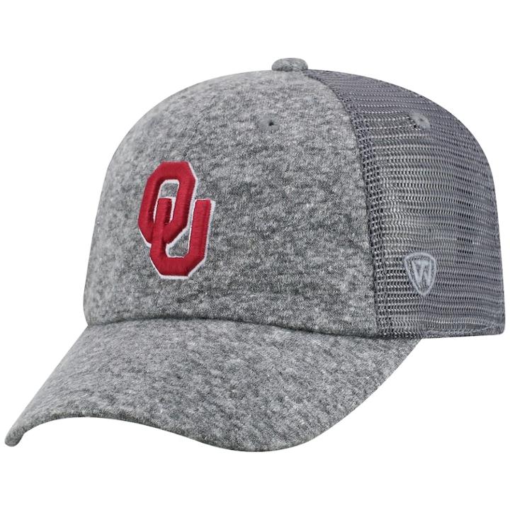 Adult Top Of The World Oklahoma Sooners Fragment Adjustable Cap, Men's, Med Grey