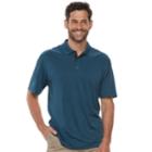 Men's Haggar Cool 18&reg; Regular-fit Performance Micro Square Polo, Size: Xxl, Brt Blue