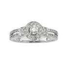 Round-cut Igl Certified Diamond Frame Engagement Ring In 10k White Gold (1/2 Ct. T.w.), Women's, Size: 5.50