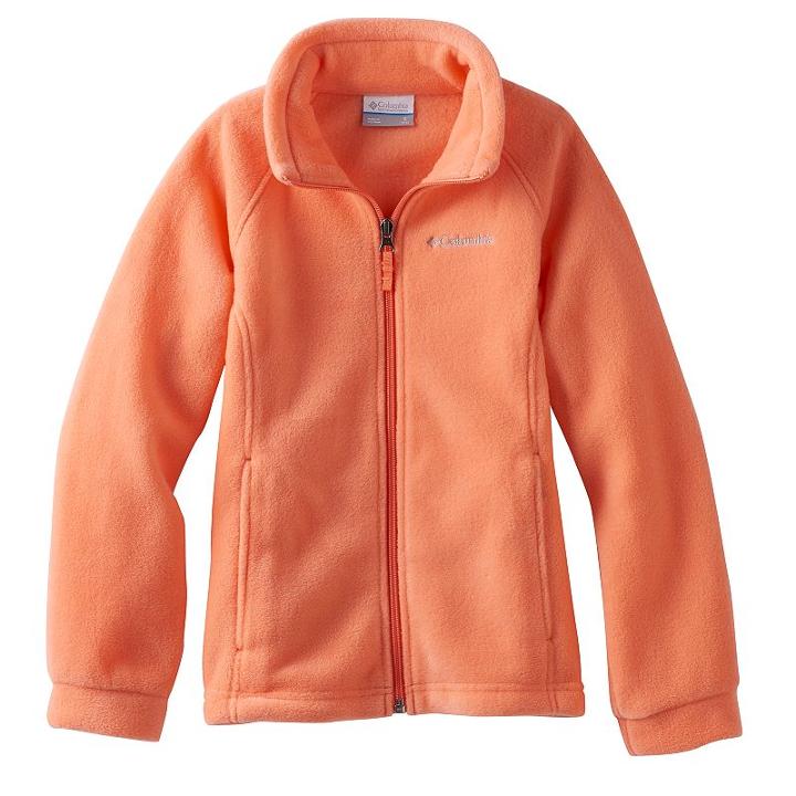 Baby Girl Columbia Three Lakes Fleece Jacket, Size: 6-12months, Orange Oth