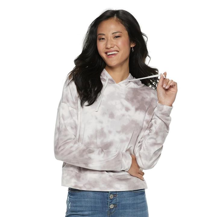 Juniors' So® Velour Crop Hoodie, Teens, Size: Xs, Med Grey