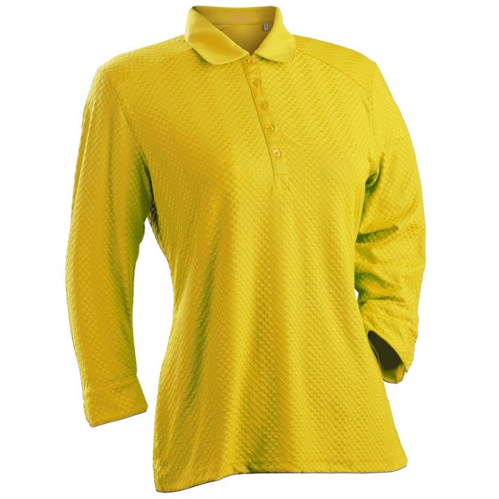 Women's Nancy Lopez Grace 3/4-sleeve Golf Polo, Size: Large, Gold
