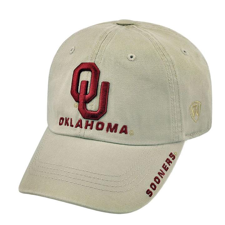 Adult Top Of The World Oklahoma Sooners Undefeated Adjustable Cap, Beige Oth