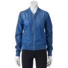 Juniors' So&reg; Chambray Bomber Jacket, Girl's, Size: Xl, Brt Blue