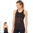 Women's Shape Active Gravel T-back Mesh Workout Tank, Size: Medium, Black