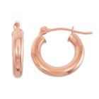 14k Gold Tube Hoop Earrings - 20 Mm, Women's, Pink