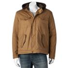 Men's Urban Republic Sherpa-lined Hooded Twill Jacket, Size: Medium, Med Brown
