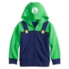 Boys 4-12 Jumping Beans&reg; Super Mario Bros. Luigi Zip Hoodie, Size: 8, Blue