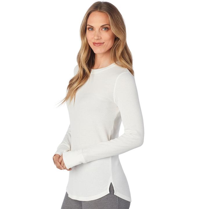 Plus Size Cuddl Duds Strecth Thermal Crewneck Top, Women's, Size: 2xl, Lt Beige