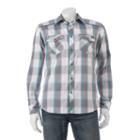 Big & Tall Rock & Republic Classic-fit Plaid Roll-tab Button-down Shirt, Men's, Size: Xl Tall, Dark Grey