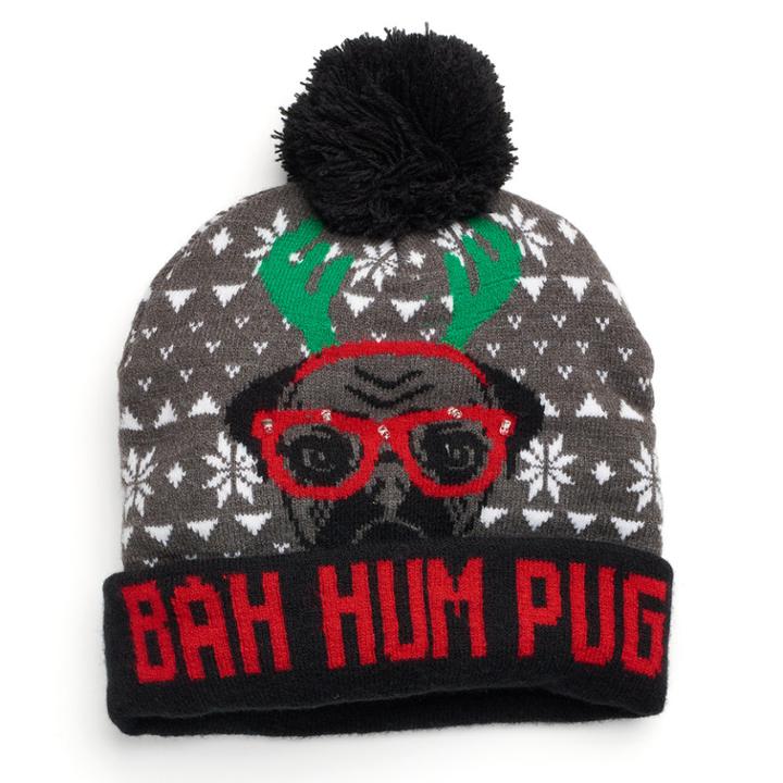 Boys 4-20 Holiday Light-up Pom-pom Hat, Dark Grey