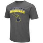 Men's Campus Heritage Michigan Wolverines State Tee, Size: Medium, Dark Grey