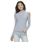 Juniors' So&reg; Mockneck Cold-shoulder Top, Girl's, Size: Medium, Silver