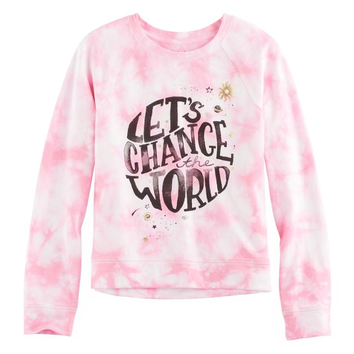 Girls 7-16 & Plus Size Mudd&reg; Graphic Pullover Sweatshirt, Size: 7-8, Brt Pink