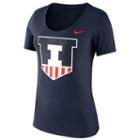 Women's Nike Illinois Fighting Illini Logo Scoopneck Tee, Size: Xxl, Blue (navy)