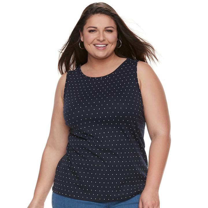 Plus Size Croft & Barrow&reg; Essential Tank, Women's, Size: 2xl, Dark Blue